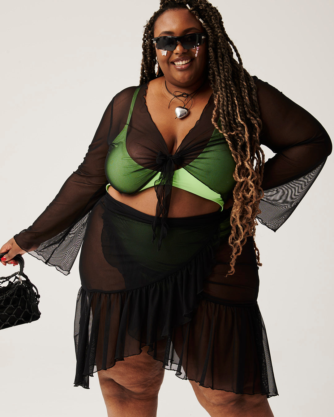 Poolside Perfection / Zwart / Mesh Cover Up