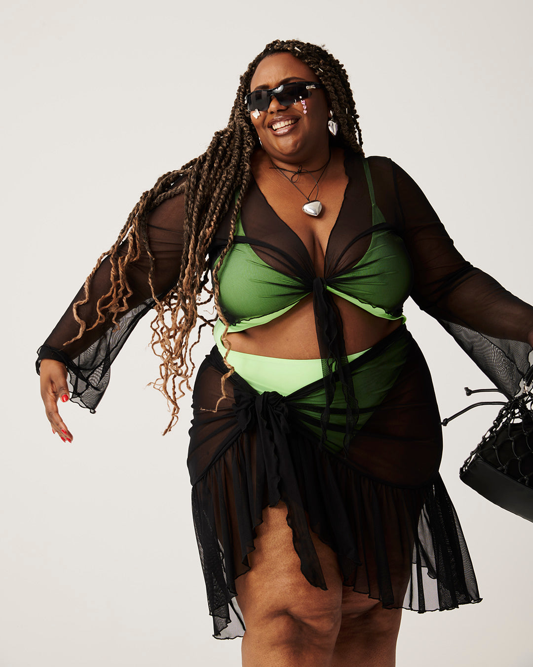 Poolside Perfection / Zwart / Mesh Cover Up