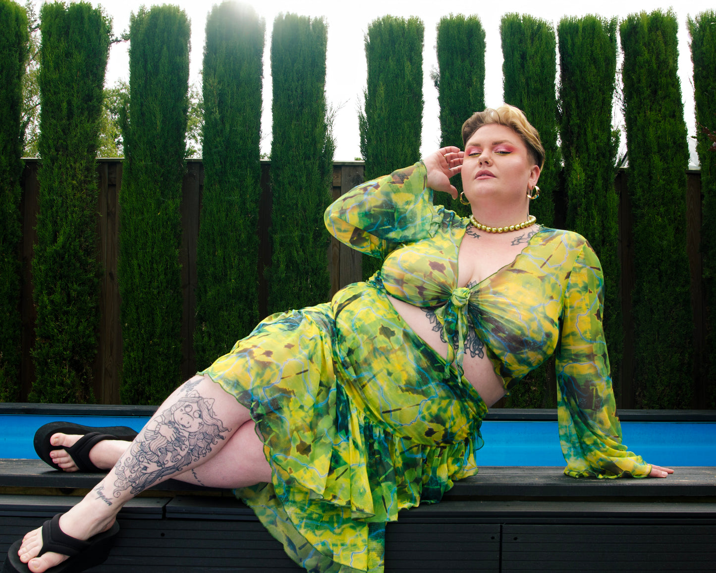 Poolside Perfection / Malachite / Mesh Cover Up