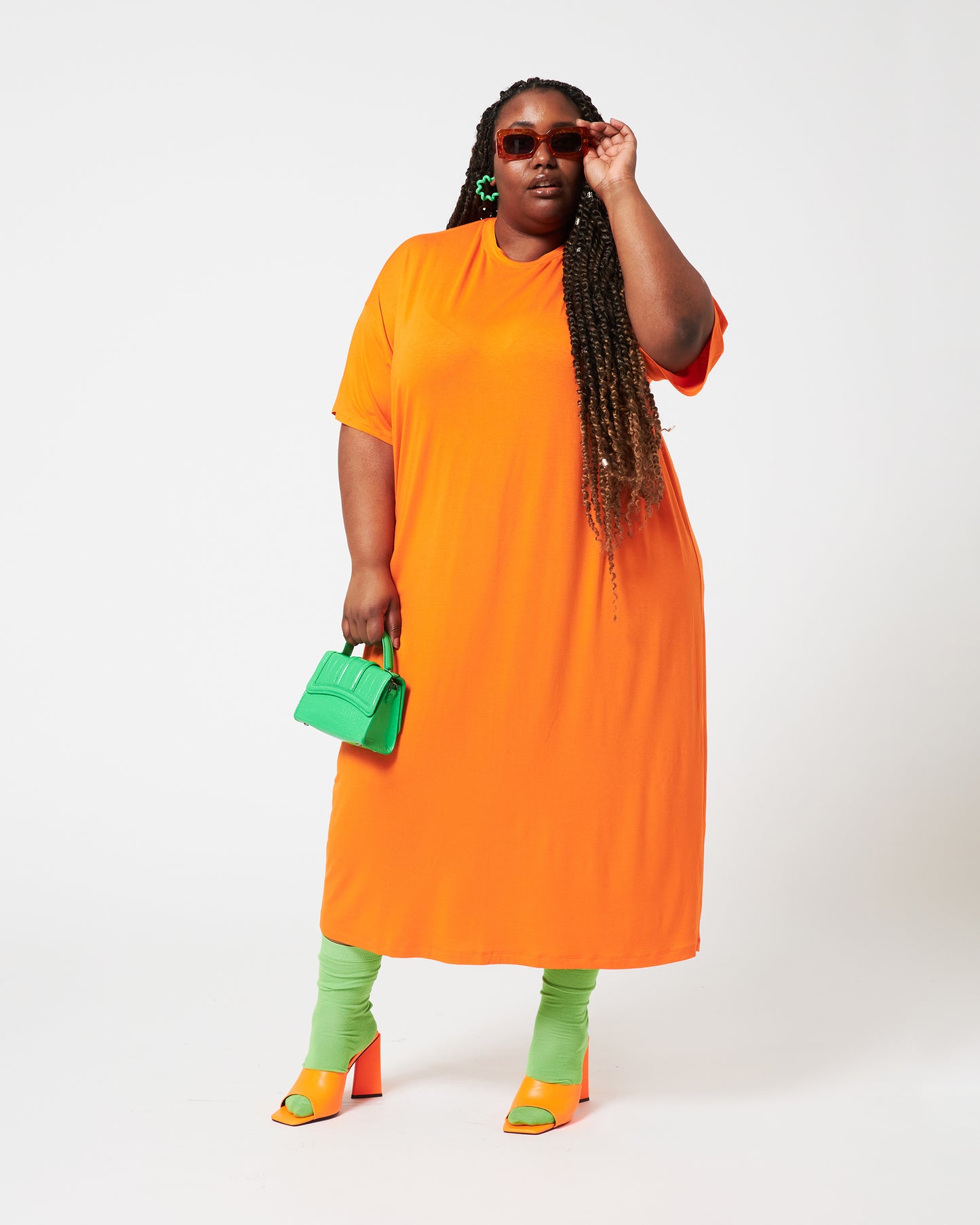 Nothing To Wear / Solid Orange / T-Shirt Dress