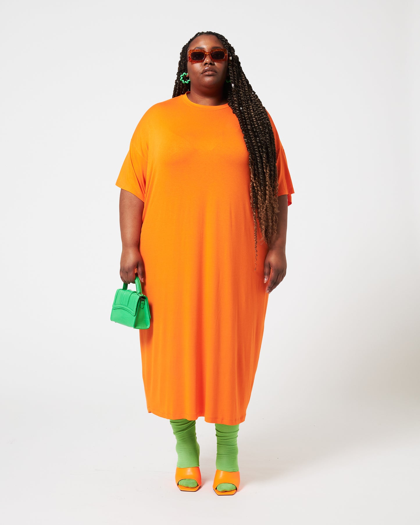 Nothing To Wear / Solid Orange / T-Shirt Dress