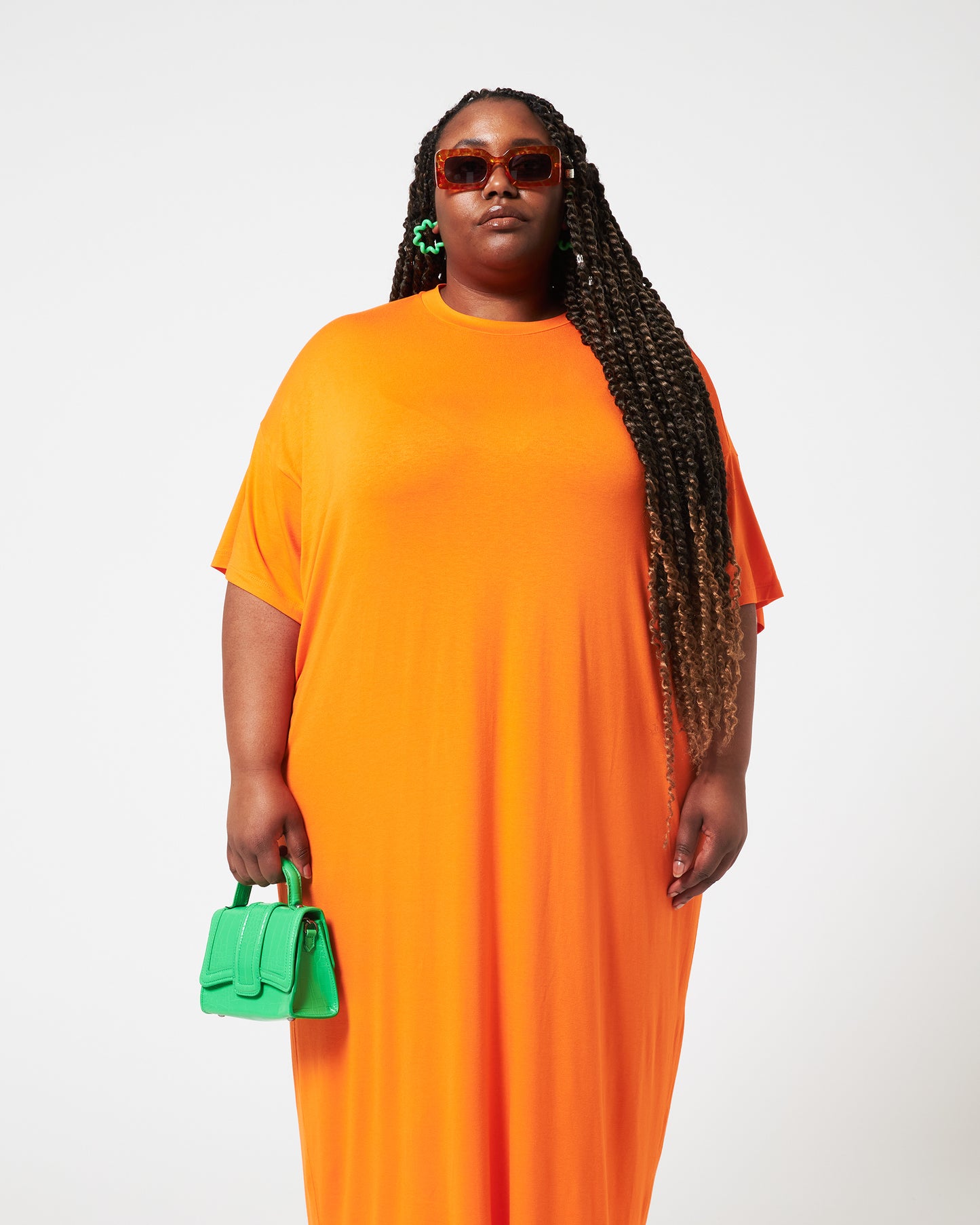 Nothing To Wear / Solid Orange / T-Shirt Dress