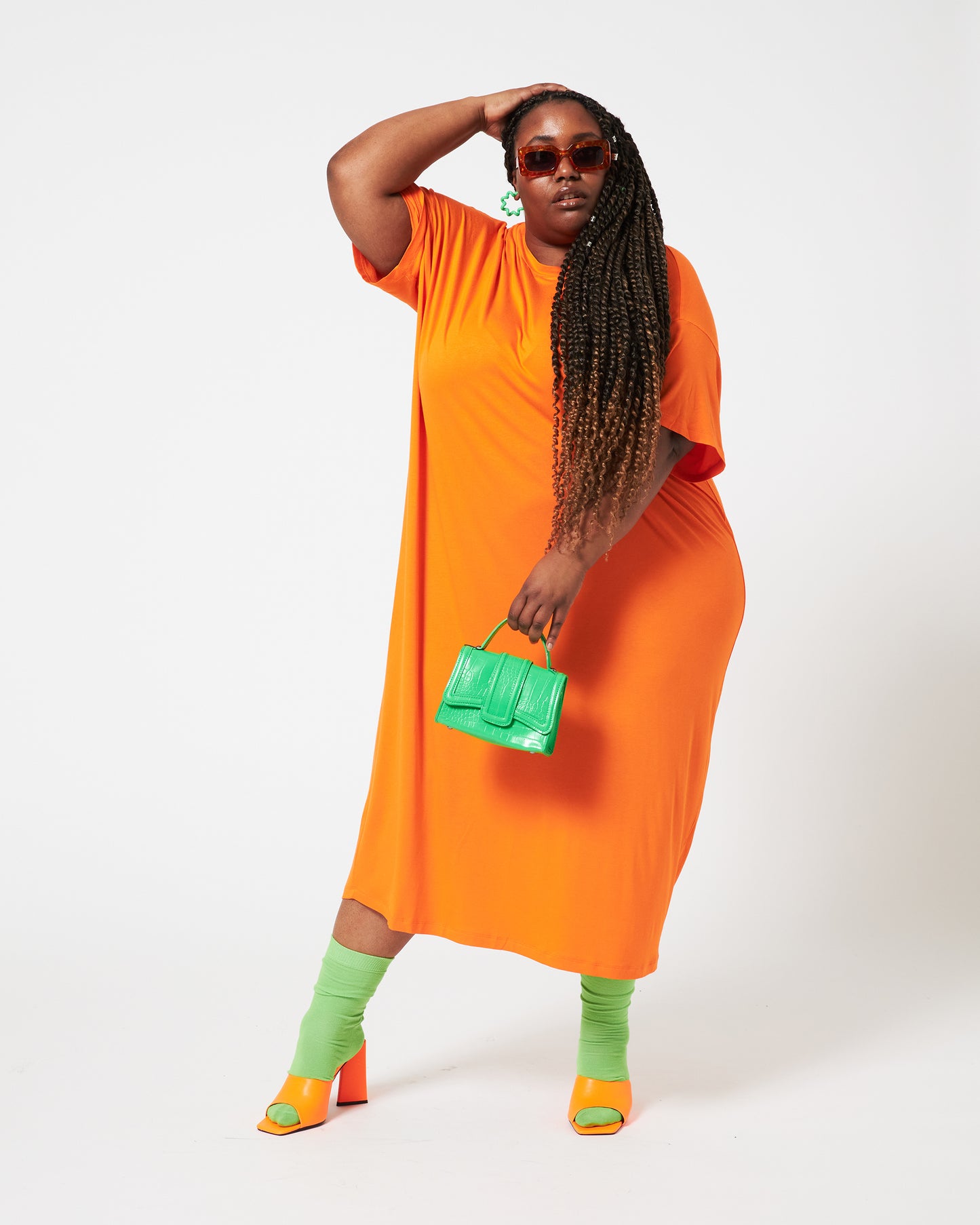 Nothing To Wear / Solid Orange / T-Shirt Dress