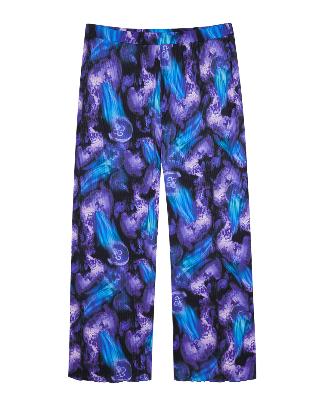 Plus-size Boulevard Bum broek in Luminescent Aura, met plooien en een luchtige stof, ideaal voor warme dagen