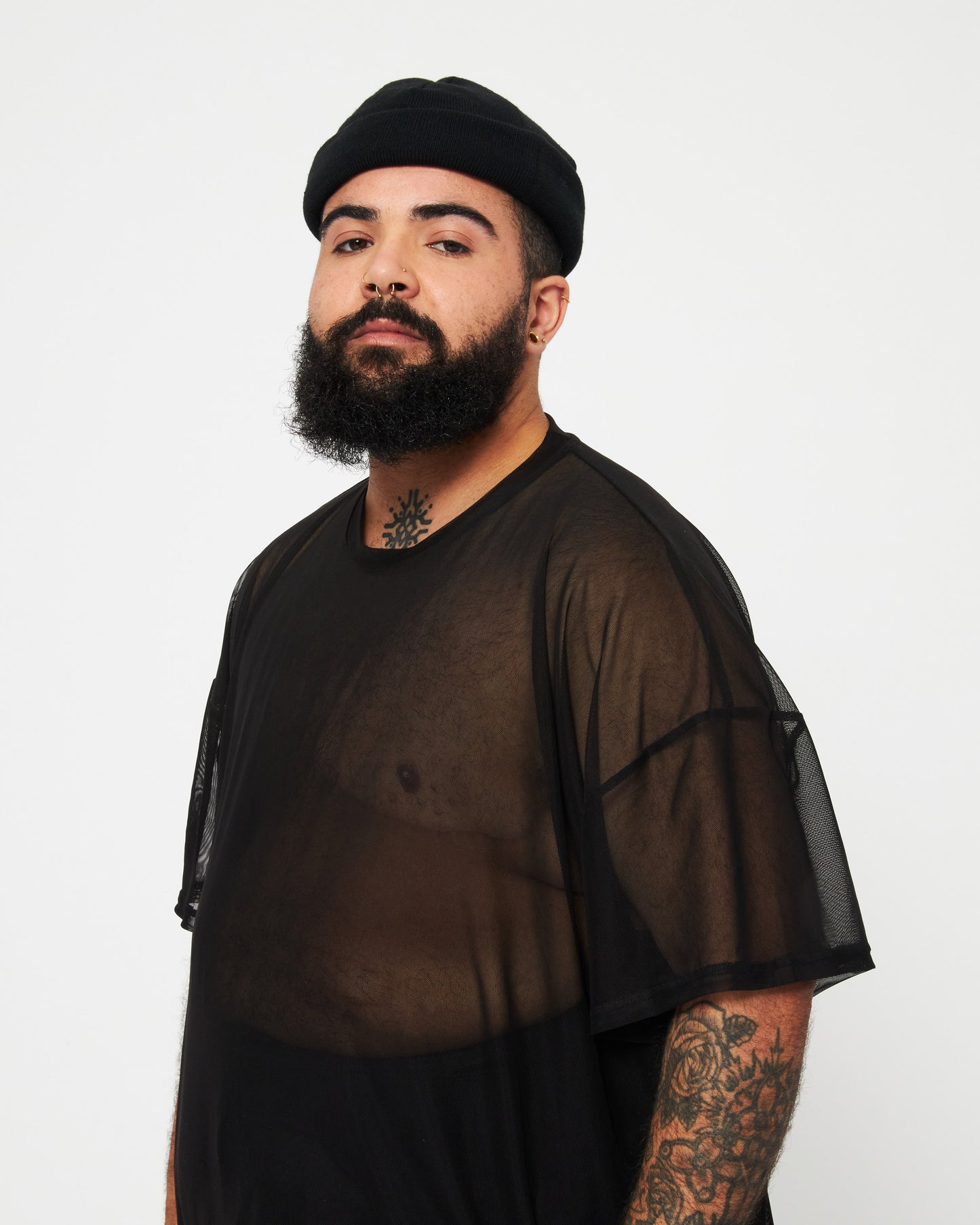 OVERSIZED T-SHIRT / ALL YOU CAN EAT / MESH BLACK